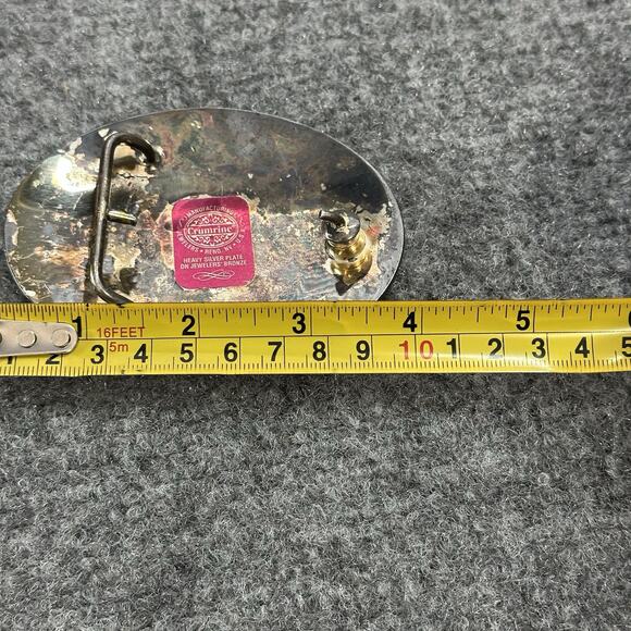 Western Texas Rangers COWBOY Belt Buckle! VINTAGE! RARE! Crumrine! SILVER PLATED - Picture 7 of 7